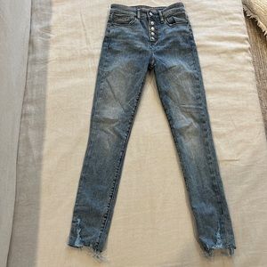 JOES distressed ankle high waisted button Jean 24